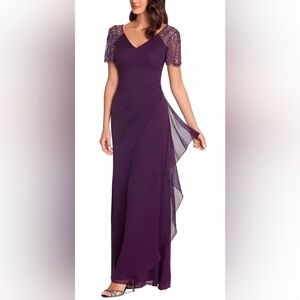 Xscape Embellished Chiffon Petit Dress